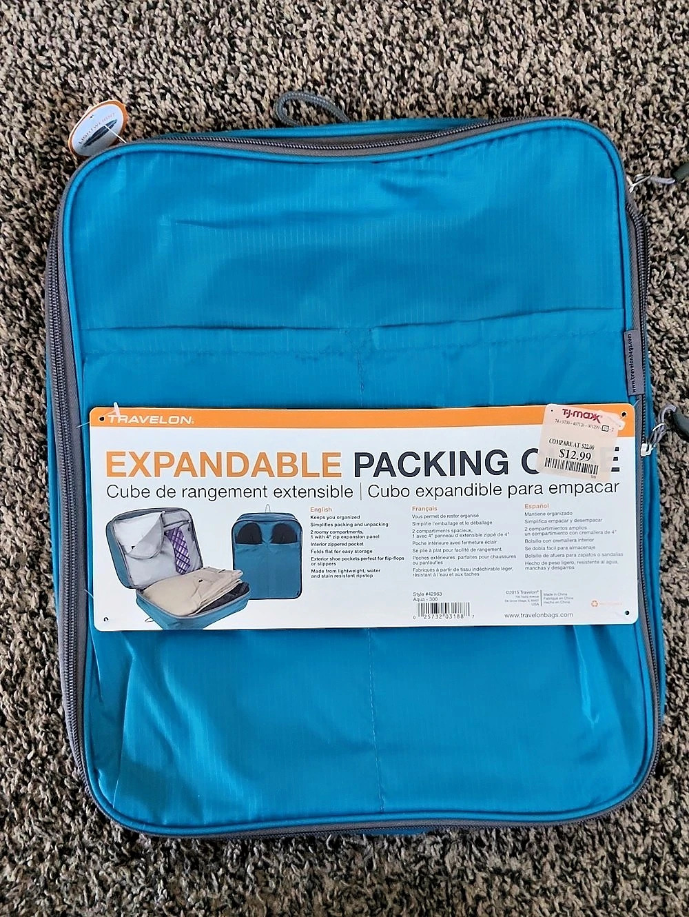 Travelon Expandable Packing Cube Blue NWT